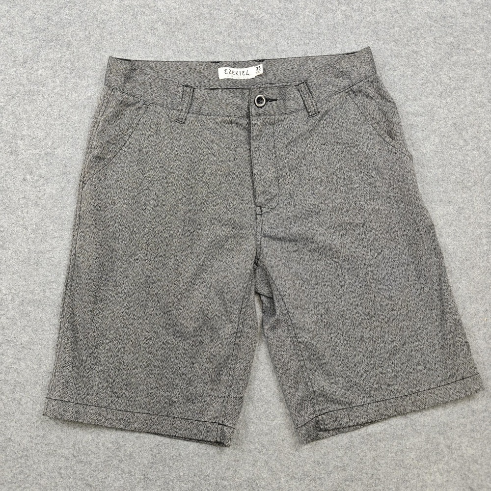 Ezekiel Shorts Mens 33 Gray 11" Inseam Herringbone Stretch Chino Casual Summer
